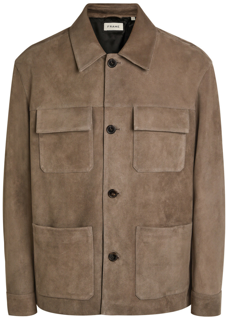 Frame Chore Suede Overshirt Taupe