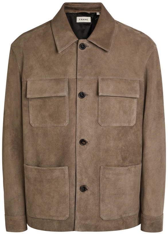 Photo: Frame Chore Suede Overshirt Taupe