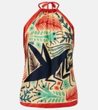 Etro Printed halterneck silk top
