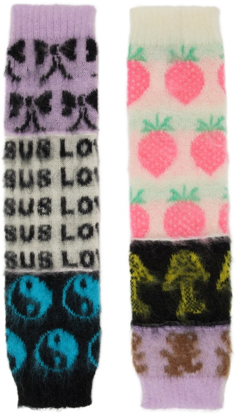 Photo: Ashley Williams Multicolor Cutie Patchwork Knit Arm & Leg Warmers