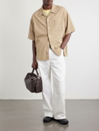 LOEWE - Camp-Collar Anagram-Detailed Cotton-Twill Shirt - Neutrals