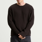 mfpen Men's Round Neck Sweater in Dark Brown Ajour Stripe