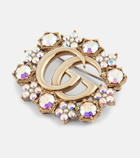Gucci GG crystal-embellished brooch