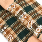 RoToTo Check Comfy Room Sock in Forest Green/Beige