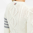 Thom Browne Women's Aran Cable Merino 4 Bar Knit in White