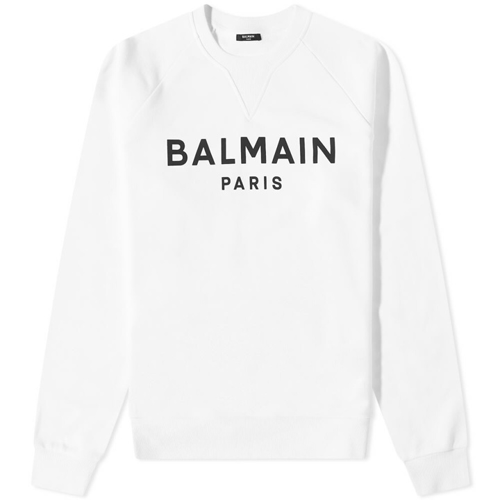 Photo: Balmain Men's Classic Paris Crew Sweat in White/Black