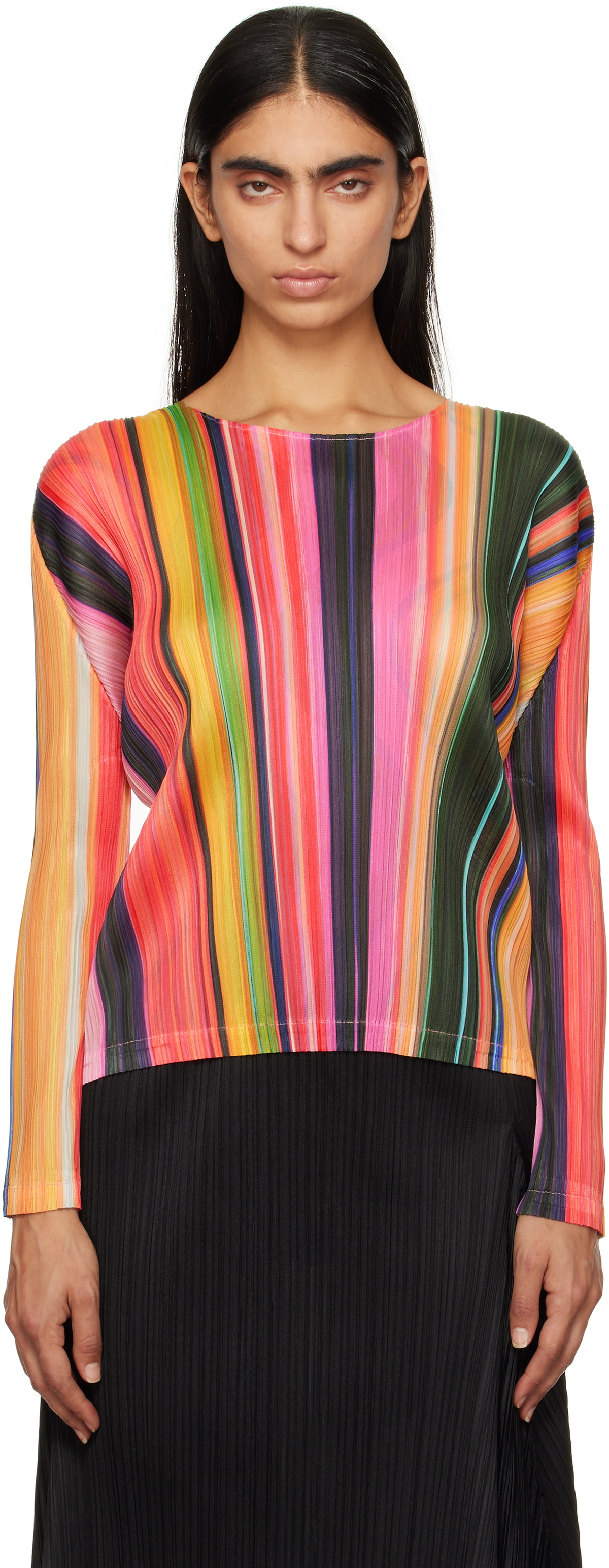 PLEATS PLEASE ISSEY MIYAKE Multicolor Warp Sweater Pleats Please 