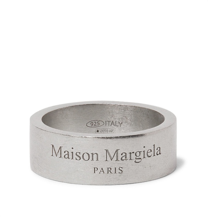 Photo: MAISON MARGIELA - Logo-Engraved Sterling Silver Ring - Silver