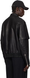 Balmain Black Layered Leather Jacket