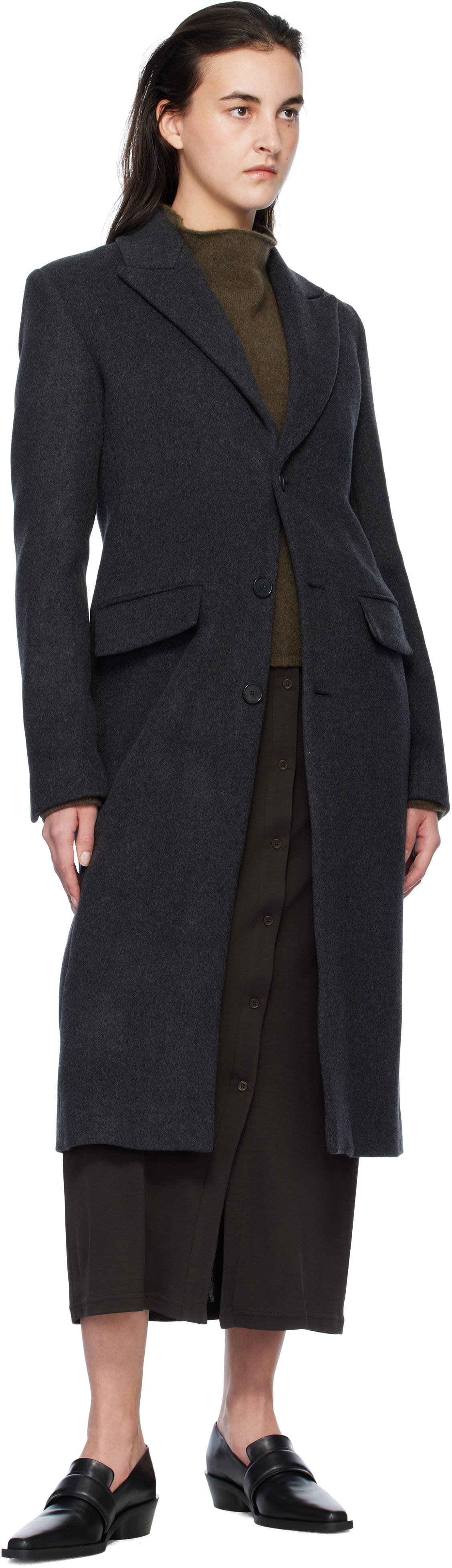 Filippa K Gray 93 Slim Wool Coat