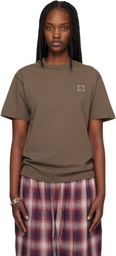Stone Island Brown 2100026 Organic Cotton Jersey Fissato Effect T-shirt