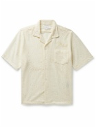 Rhude - Ajor Camp-Collar Logo-Embroidered Lace Shirt - Neutrals