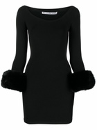Alexander Wang Black Faux-Fur Cuff Mini Dress
