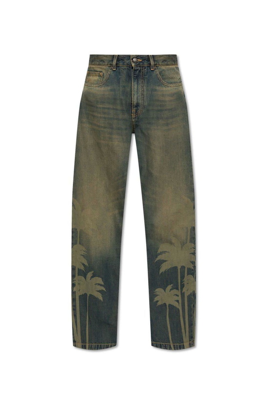 Photo: Palm Angels Laser Palm Wide Leg Jeans