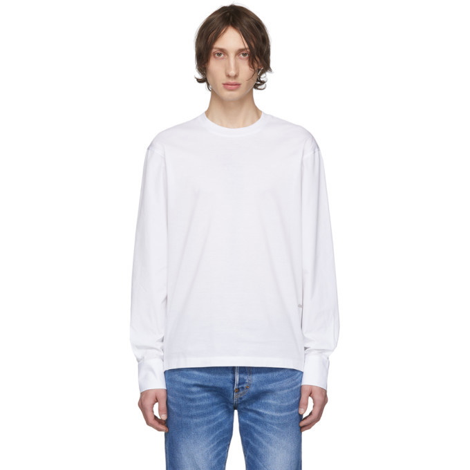 Photo: Dsquared2 White Stud Fit Long Sleeve T-Shirt