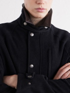Brunello Cucinelli - Leather-Trimmed Cashmere-Felt Jacket - Black