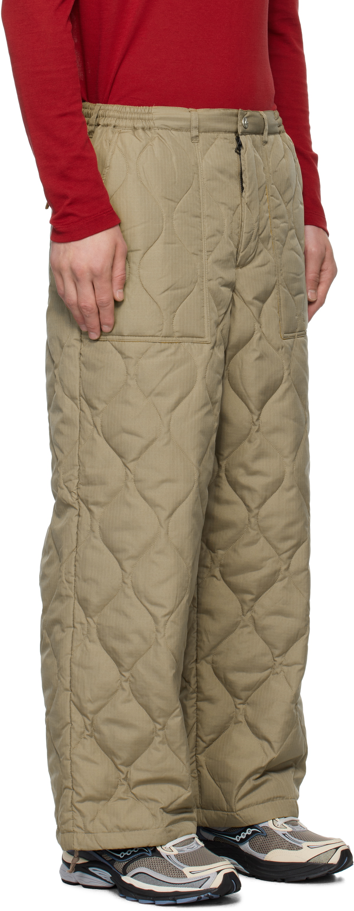 TAION Beige Military Down Trousers
