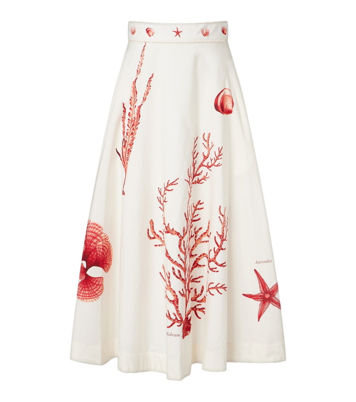 Photo: Agua by Agua Bendita Tangelo printed cotton midi skirt
