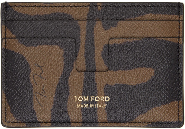 Photo: TOM FORD Brown T Line Classic Card Holder