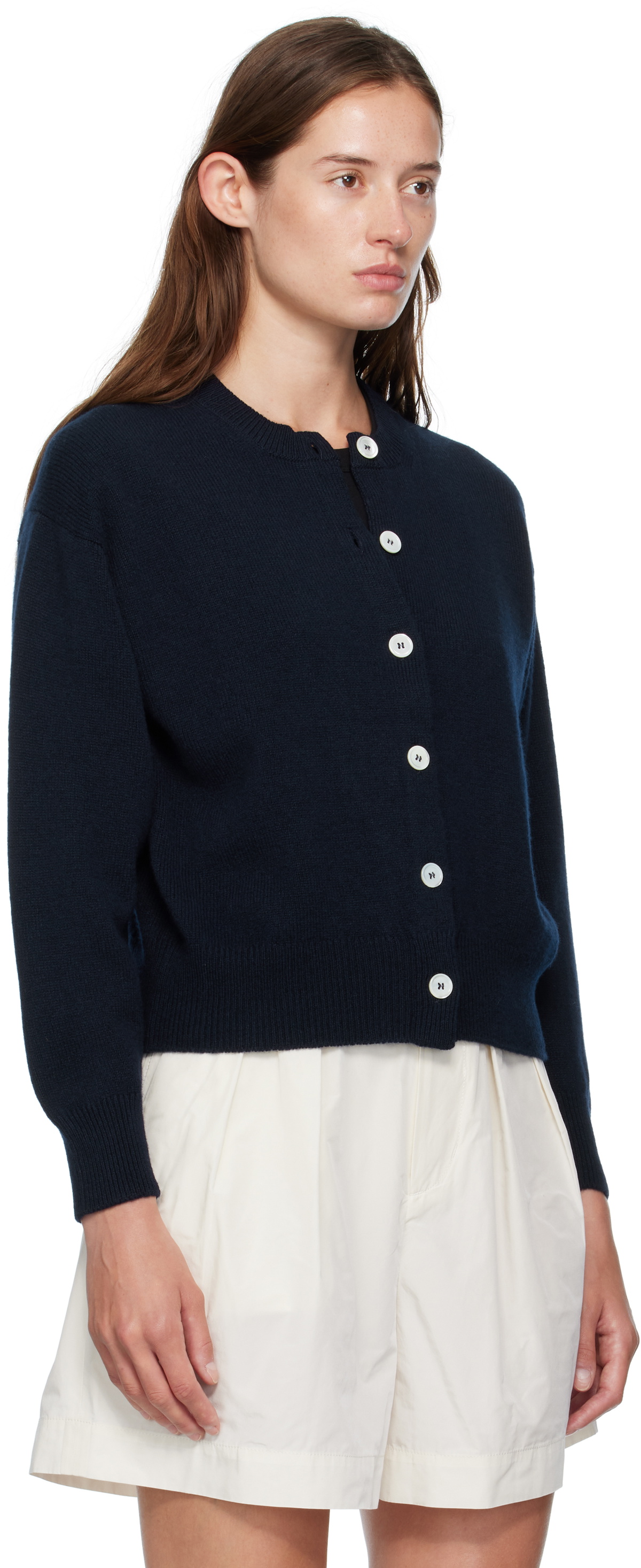 &Daughter Navy Ada Crewneck Cardigan
