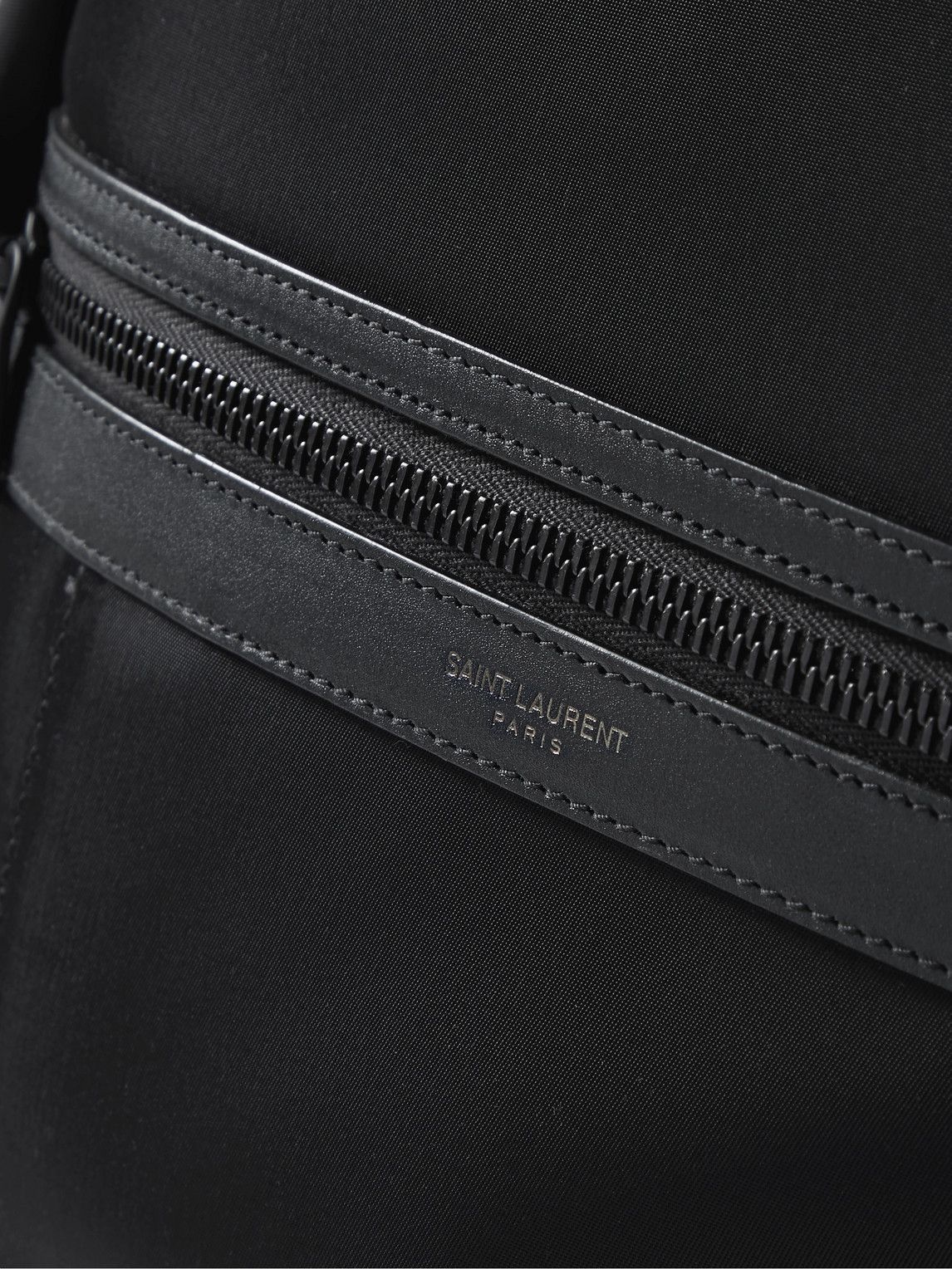 Saint Laurent Brand-embroidered Shell Backpack in Black for Men