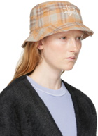 Stüssy Orange Earth Plaid Basic Bucket Hat