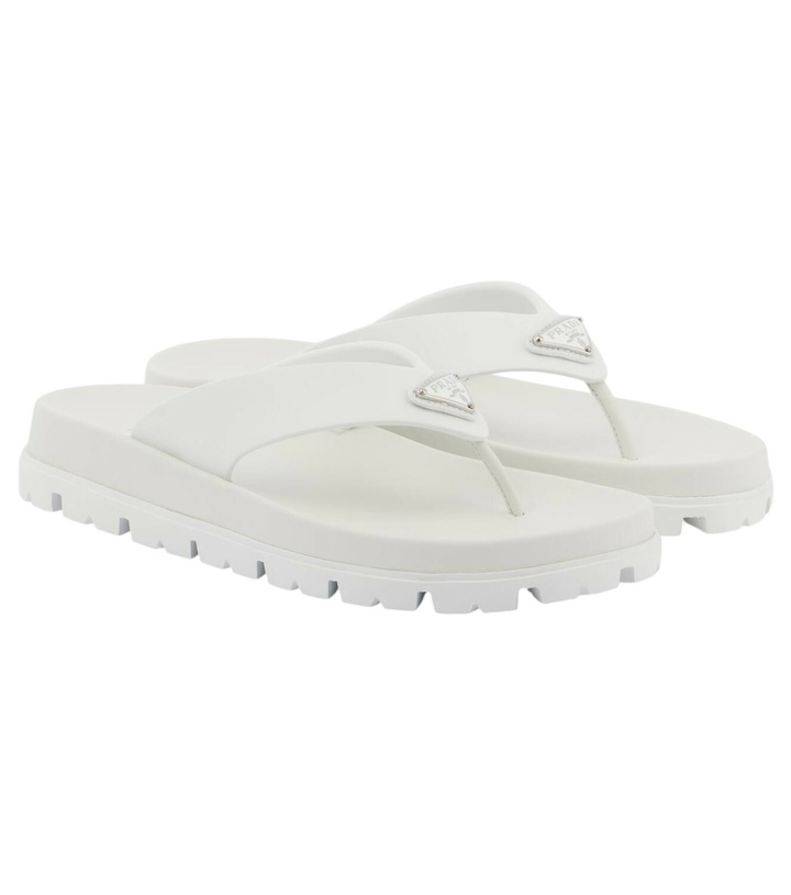 Photo: Prada Leather-trimmed thong sandals