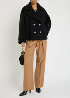 Chloe Double-breasted Wool-blend Jacket Black