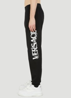 Versace Logo Print Track Pants male Black