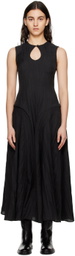Olēnich Black Sculptural Maxi Dress