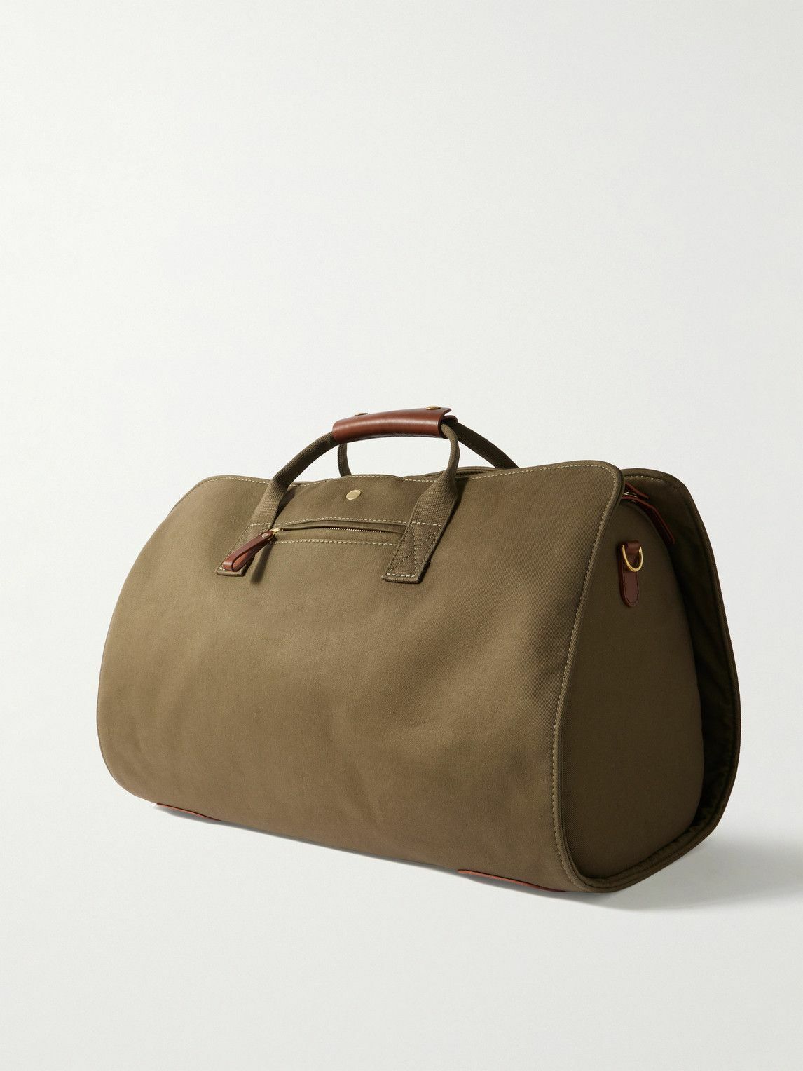 Bennett Winch - Leather-Trimmed Cotton-Canvas Suit Carrier and Holdall