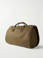 Bennett Winch - Leather-Trimmed Cotton-Canvas Suit Carrier and Holdall