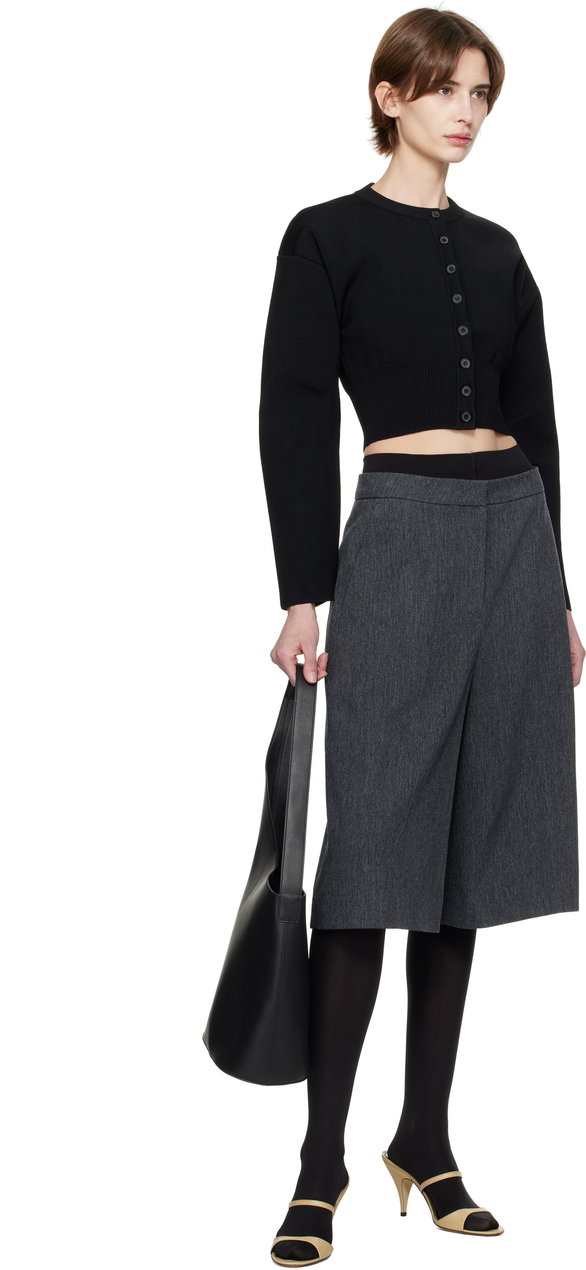 WARDROBE.NYC Black Matte Cardigan