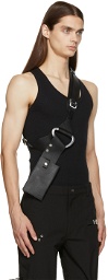 HELIOT EMIL Black Leather Harness Phone Holder Bag