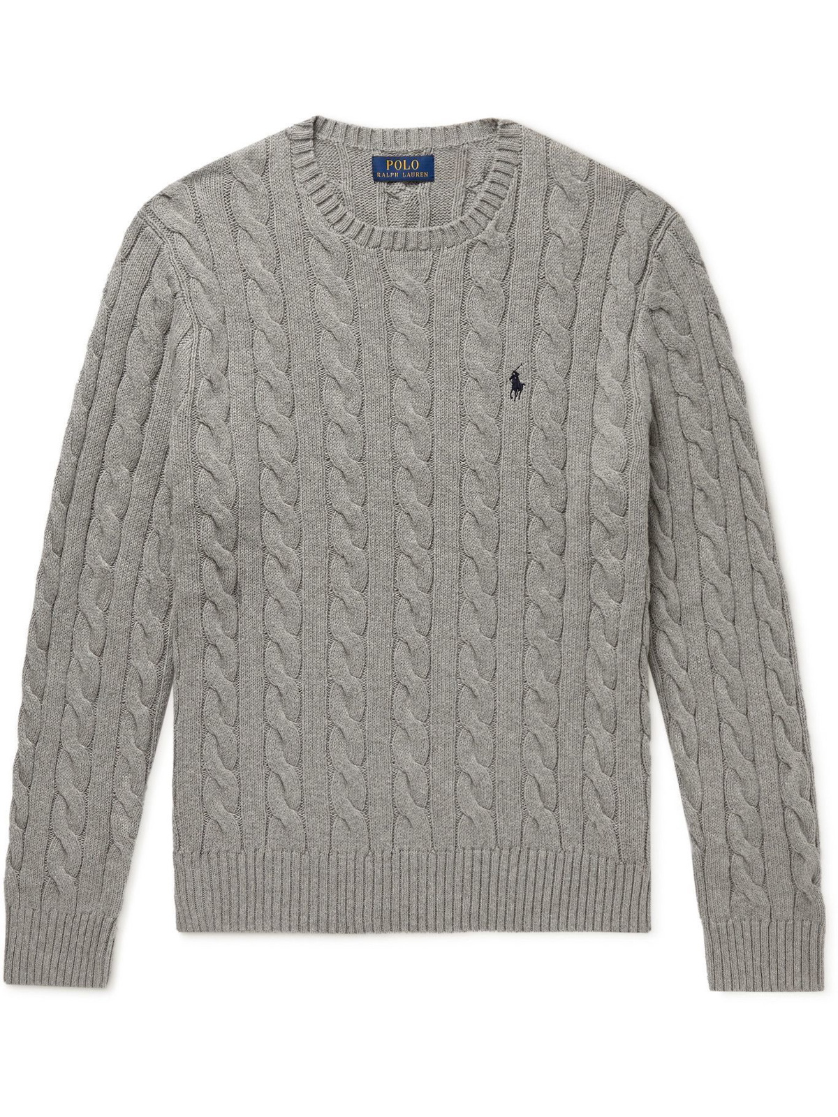 POLO RALPH LAUREN - Cable-Knit Cotton Sweater - Gray Polo Ralph Lauren