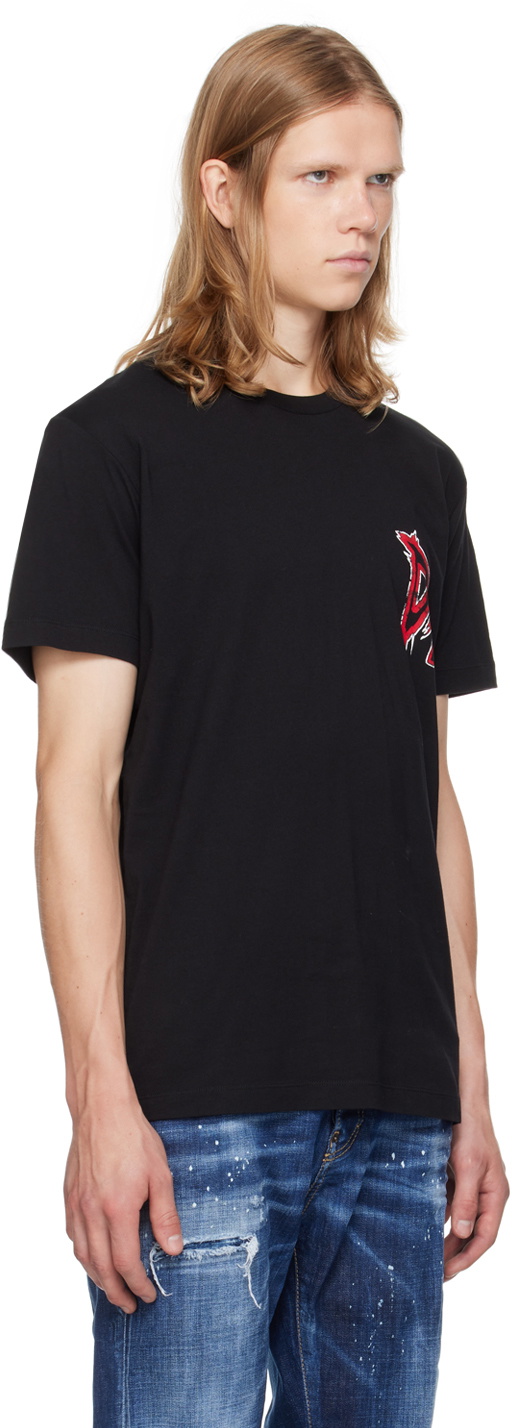 【関税込み】Dsquared2 ブラック Devil プリントTシャツ 242148M213012_1.jpg