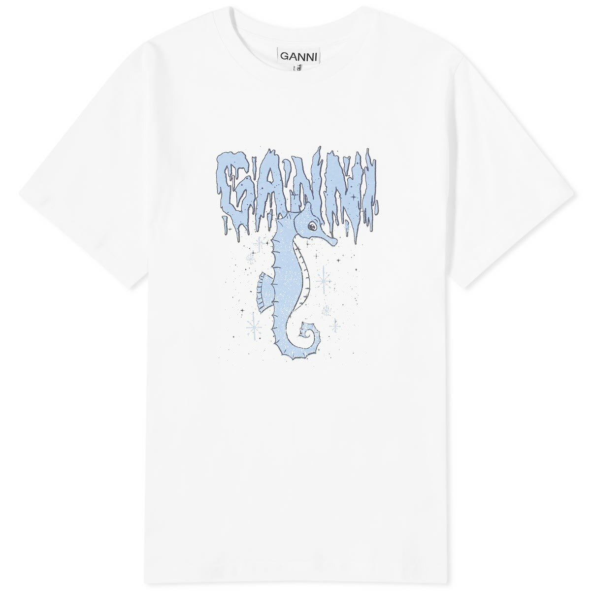 GANNI Women's Basic Jersey Seahorse Relaxed T-Shirt in