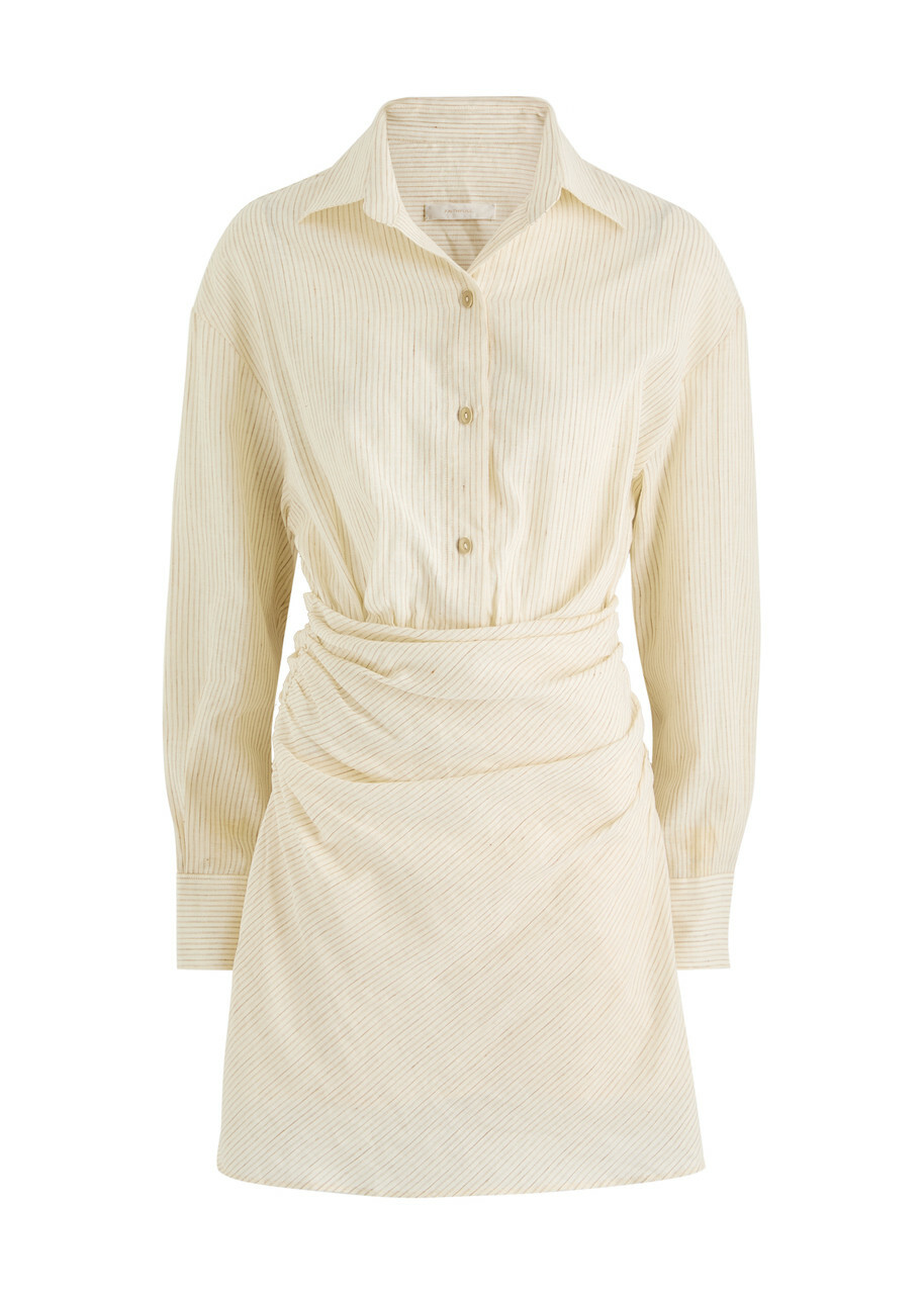 chinese dress ladies Gabriette White Linen Blend Mini Dress - US 12 main image 1