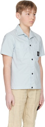 Stone Island Junior Kids Blue 1100001 Stretch Cotton Shirt