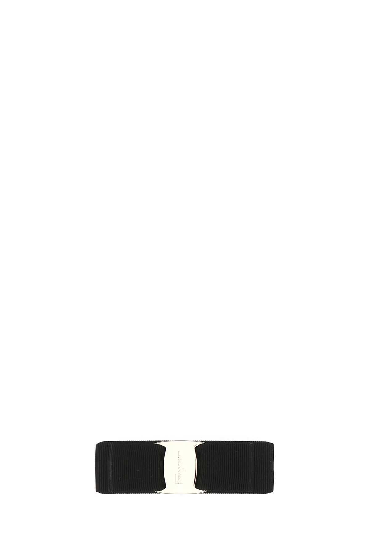 ヘアアクセサリー FERRAGAMO - BLACK COTTON HAIR ACCESSORIES Ferragamo Black Cotton Hair Accessories Salvatore Ferragamo