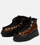 Junya Watanabe - Leopard-print calf hair ankle boots