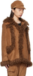 Anna Sui SSENSE Exclusive Brown Faux-Fur Coat