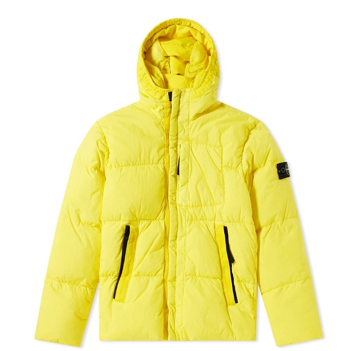 Photo: Stone Island Junior Down Filled Crinkle Reps Hooded Jacket