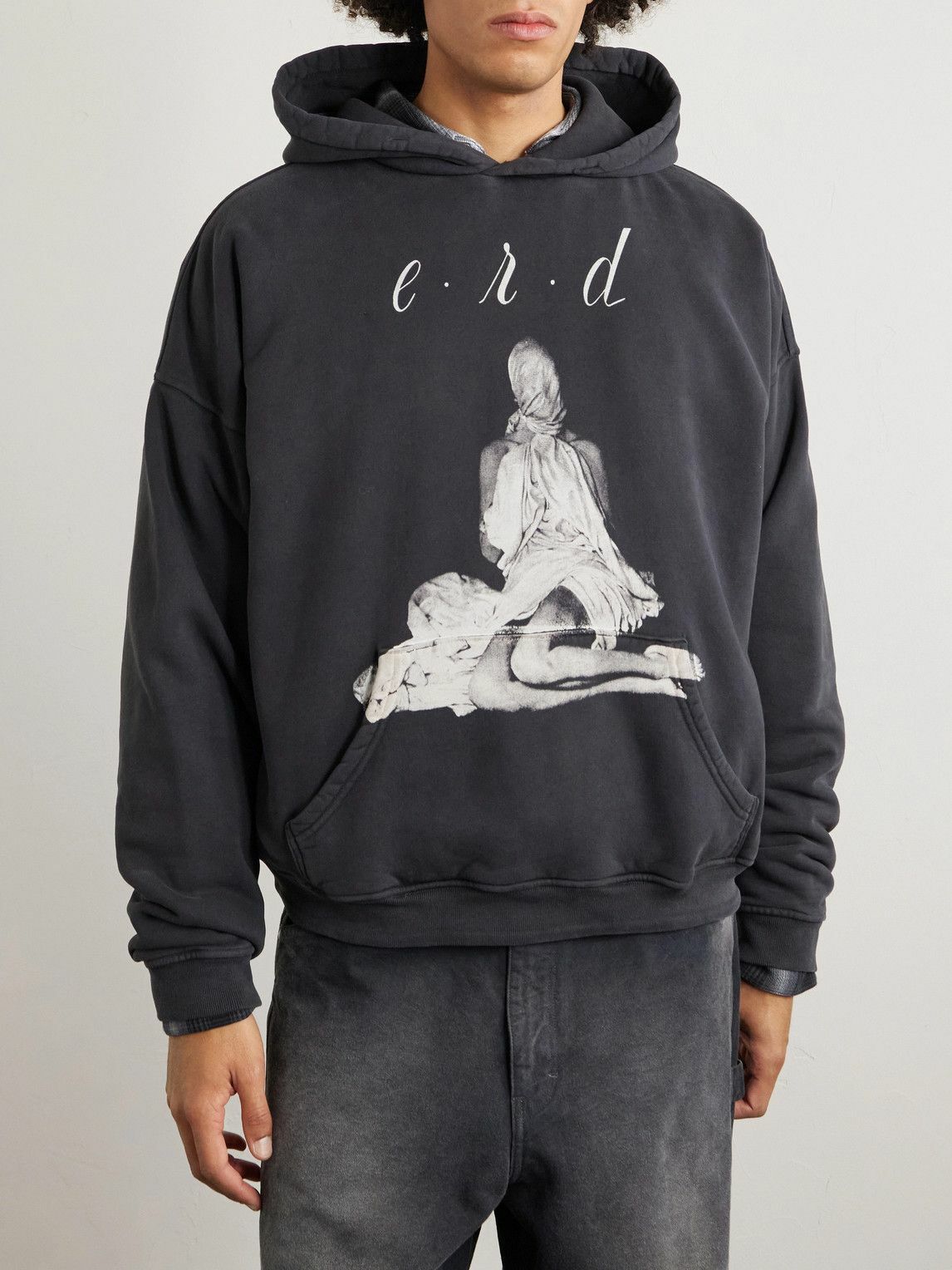 Enfants Riches Déprimés - Girl In Sheet Printed Cotton-Jersey Hoodie - Black