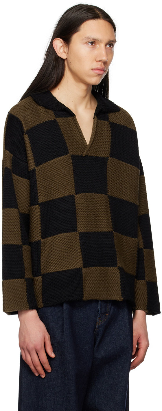 Connor McKnight Brown & Black Tile Rugby Sweater
