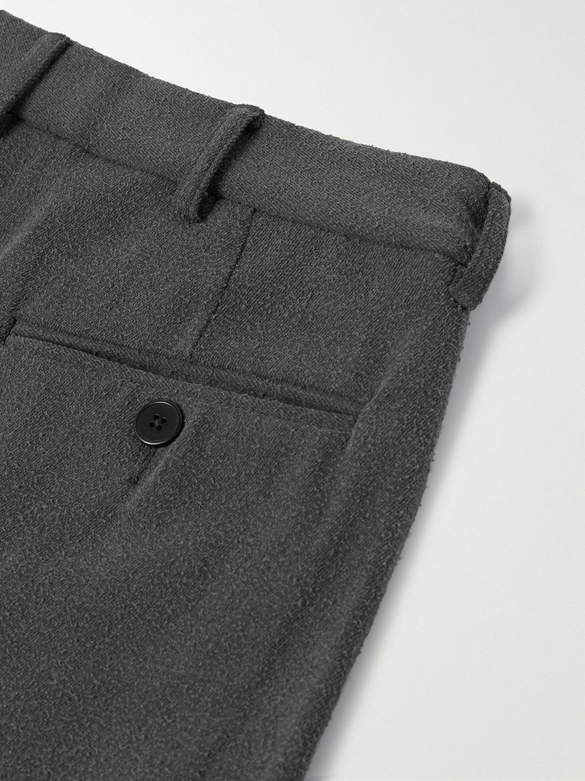 Small Talk - Straight-Leg Pleated Brushed Silk-Twill Trousers - Gray
