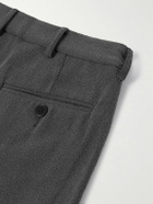 Small Talk - Straight-Leg Pleated Brushed Silk-Twill Trousers - Gray