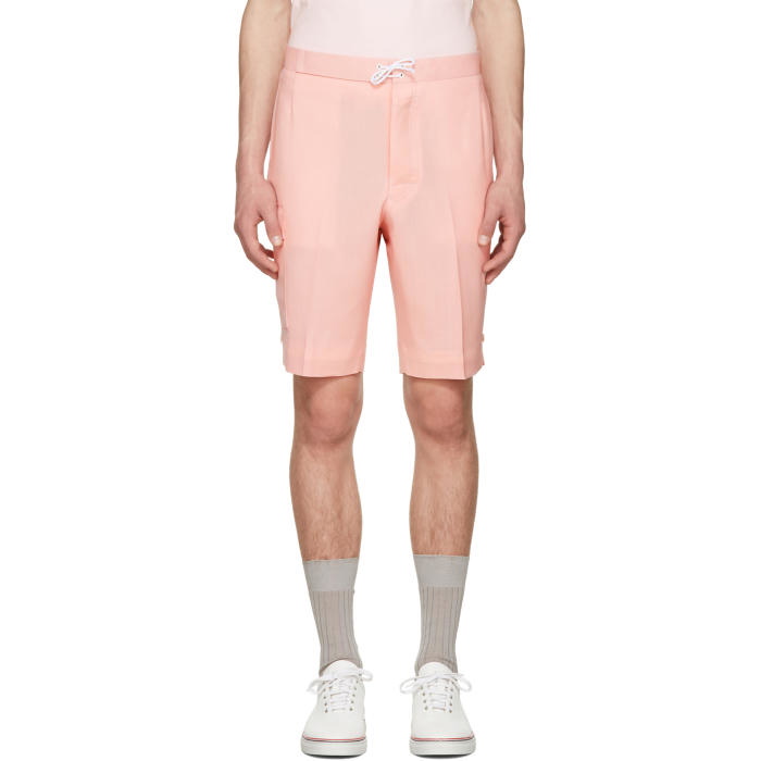 Photo: Thom Browne Pink Constructed Square Pocket Shorts