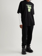 VETEMENTS - Oversized Logo-Print Cotton-Jersey T-Shirt - Black