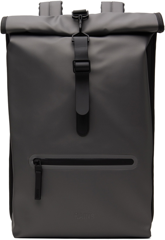 Photo: RAINS Gray Rolltop Backpack